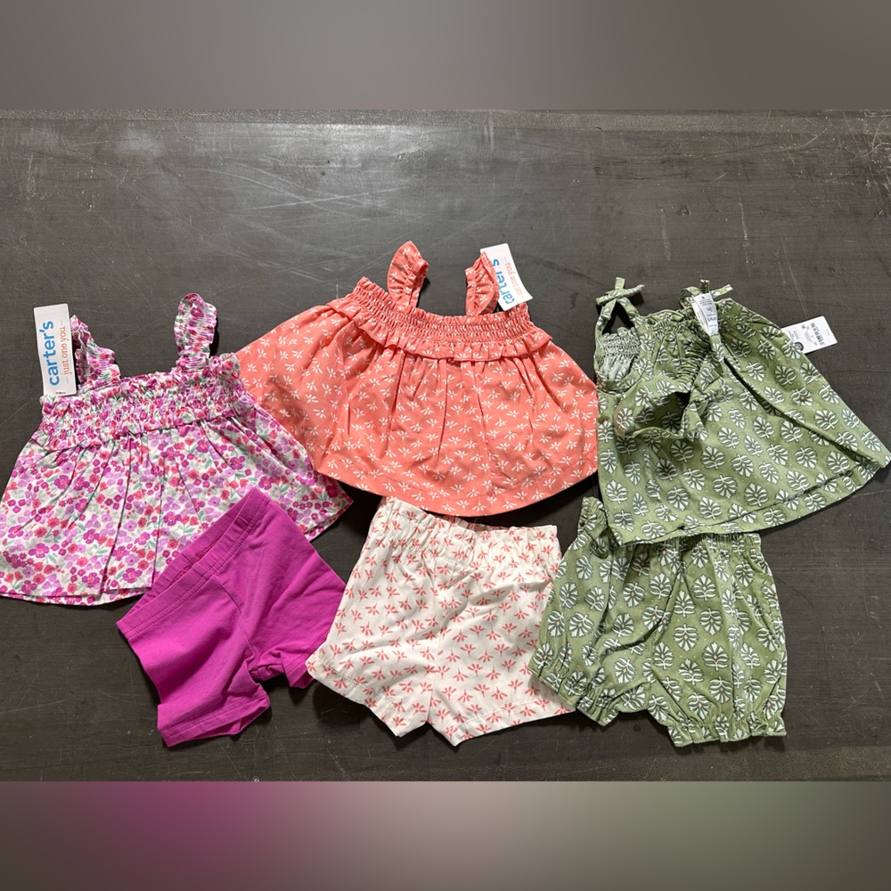 Carters Just One You Baby Girls 3M Summer Outfit Bundle Floral Tropical 3 Sets